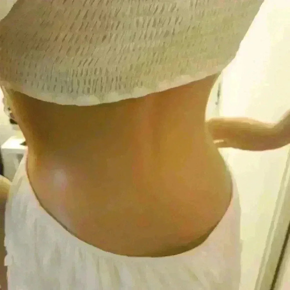 White trendy sexy party  cut out peekaboo boho stretchy casual mini dress M - Picture 4 of 5